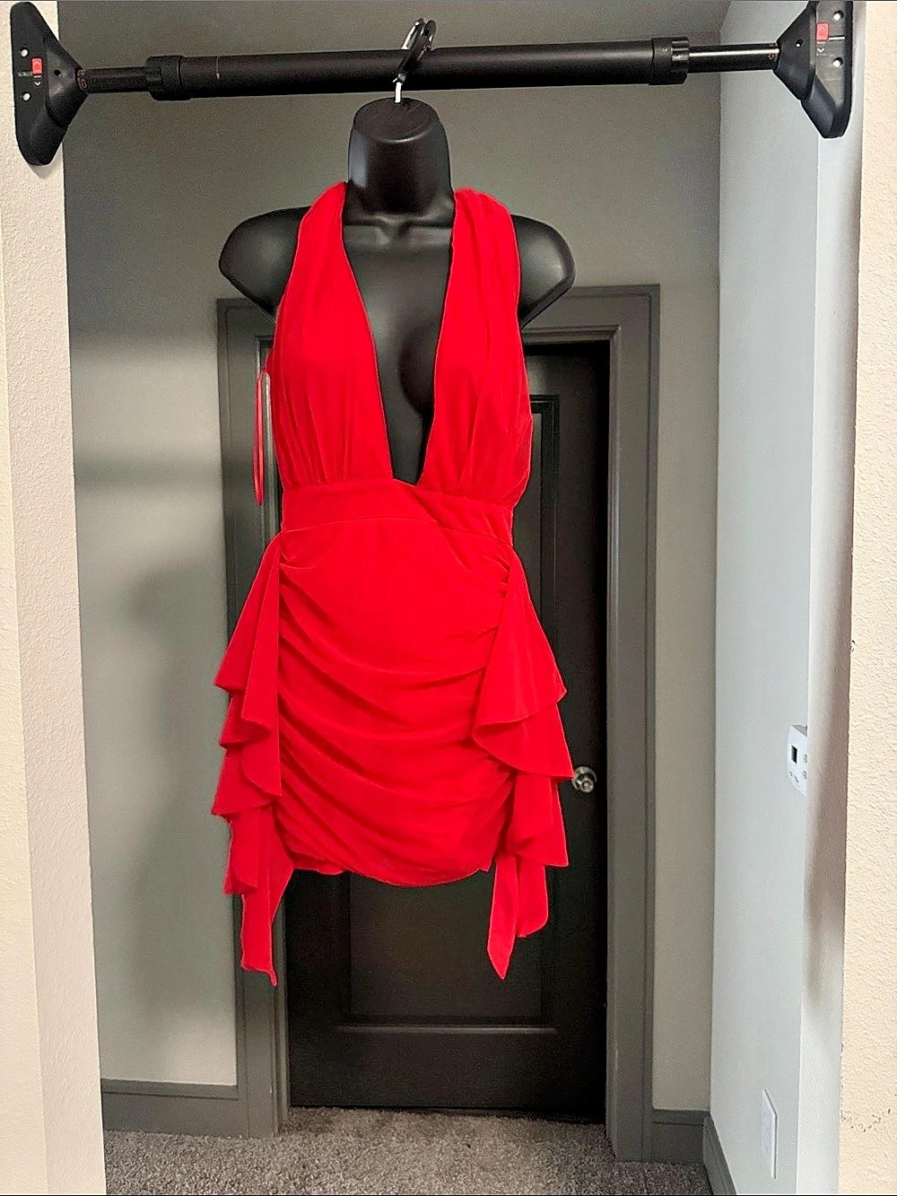 Fashion Nova Taste of Her Mini Dress Ruched Red Medium